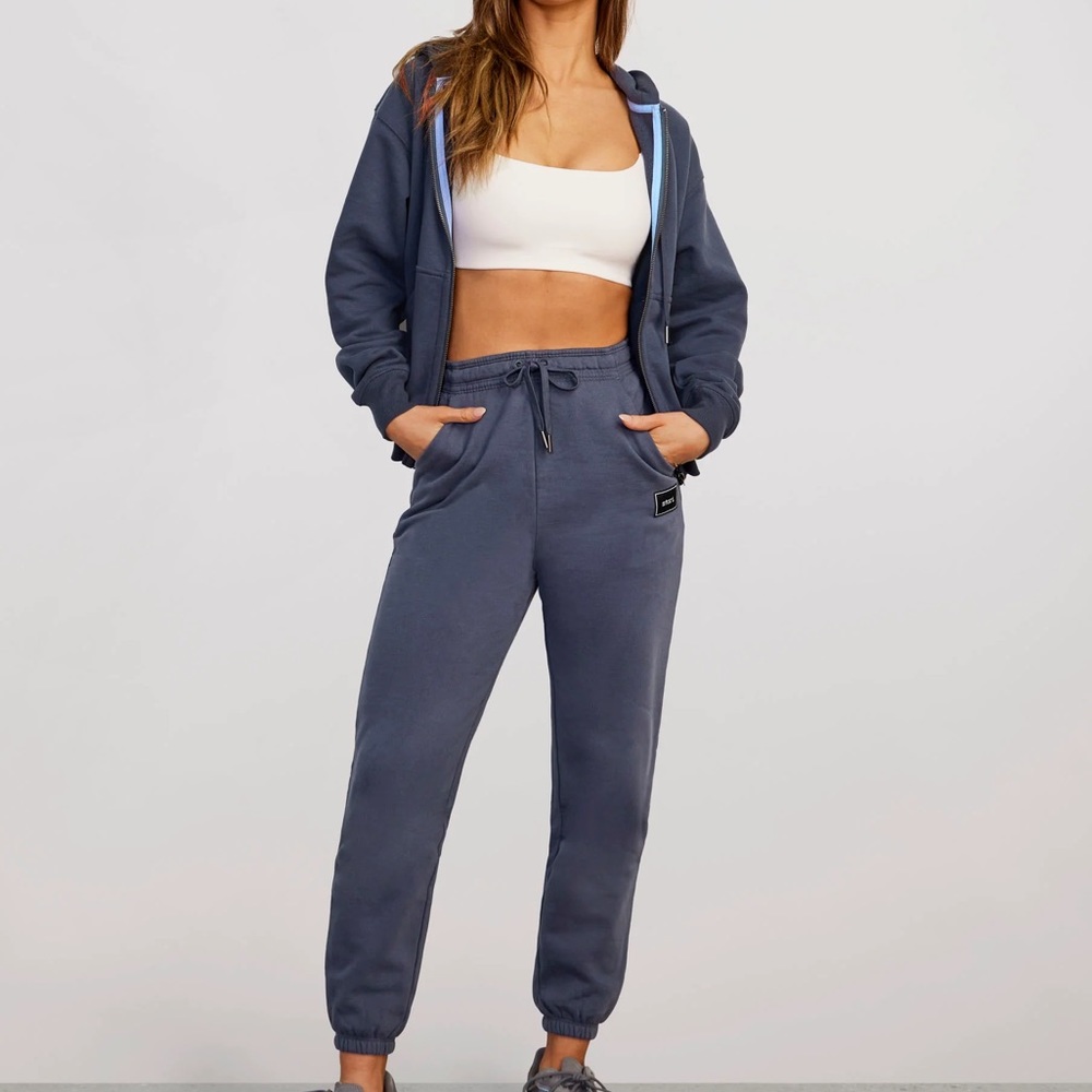 Stori Gray High-Waisted Track Pants